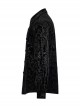 Gothic Style Luxury Velvet Vintage Embossed Elegant Loose Fit Unique X Shape Button Black Long Sleeves Shirt