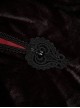 Gothic Style Luxury Velvet Exquisite Lace Ribbon Decoration Black  Red Dreamy Gradient Hooded Long Loak