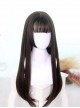 Kanako Series Hime Cut Japanese Princess Style Nature Dark Long Straight Hair Classic Lolita Wig