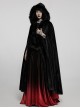 Gothic Style Soft Faux Rabbit Fur Fabric Winter Warm Exquisite Lace Trim Plush Black Hooded Long Cloak