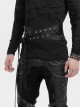 Punk Rock Style Hollow Multi Row Metal Eyelets Black Adjustable Handsome Belt