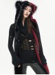 Punk Style Personalized Warm Velvet Metal Skull Black And Red Hooded Scarf