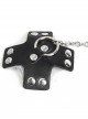 Gothic Style Sexy Rivet Imitation Leather Collar Metal Chain Link Black Cross Nipple Sticker