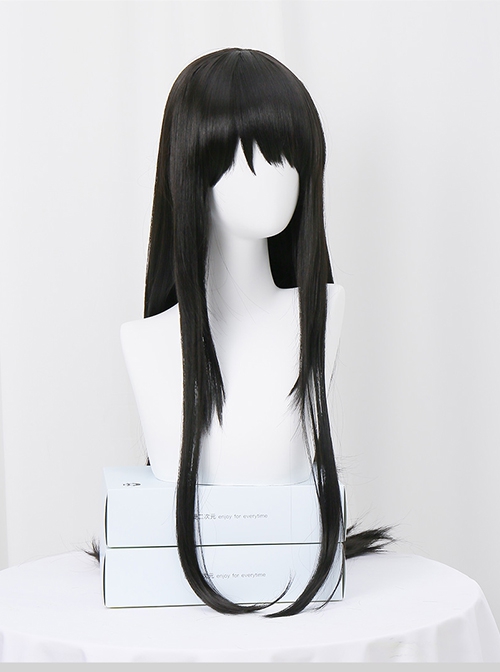 Glamorous Versatile Black Long Straight Hair Magic Girl Homura Cosplay Sweet Lolita Wig