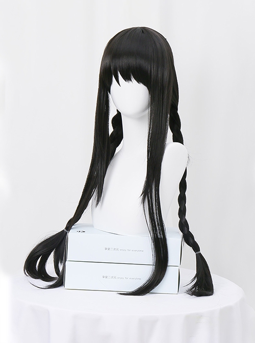 Glamorous Versatile Black Long Straight Hair Magic Girl Homura Cosplay Sweet Lolita Wig