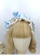 Japanese Style Bowknot Pleated Ruffles Heart Pearl Button Exquisite Sweet Lolita Satin Hairband