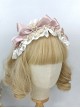 Japanese Style Bowknot Pleated Ruffles Heart Pearl Button Exquisite Sweet Lolita Satin Hairband