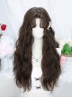 Fallen Series Versatile Stylish Young Beautiful Fluffy Wool Rolls Mid Split Brown Sweet Lolita Full Head Wig