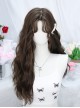 Fallen Series Versatile Stylish Young Beautiful Fluffy Wool Rolls Mid Split Brown Sweet Lolita Full Head Wig