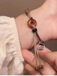 New Chinese Style Brown Ethnic Style Kawaii Fashion Tassel Resin Amber Pendant Ceramic Stone Beaded Bracelet