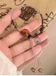 New Chinese Style Brown Ethnic Style Kawaii Fashion Tassel Resin Amber Pendant Ceramic Stone Beaded Bracelet