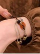 New Chinese Style Brown Ethnic Style Kawaii Fashion Tassel Resin Amber Pendant Ceramic Stone Beaded Bracelet