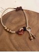 New Chinese Style Brown Ethnic Style Kawaii Fashion Tassel Resin Amber Pendant Ceramic Stone Beaded Bracelet