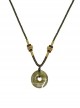 Chinese Retro Ethnic Style Olive Green Resin Agate Peace Buckle Agate Beaded Kawaii Fashion Necklace