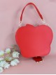 Art Illustration Han Chinese Element Red Apple Hamster Orchard Embroidery Kawaii Fashion Apple Slice Shape Bag