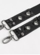 Gothic Style Personalized Metal Five Pointed Star Adjustable Metal Buckle Black Double Layer Shiny Leather Belt