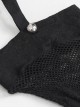 Gothic Style Sexy Mesh Asymmetric Metal Heart Rivet Decoration Black Elastic Calf Socks
