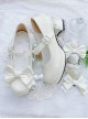 Old Island Pledge Series Versatile British Style Bowknot Shoe Clip Round Toe High Chunky Heel Classic Lolita Shoes