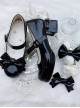 Old Island Pledge Series Versatile British Style Bowknot Shoe Clip Round Toe High Chunky Heel Classic Lolita Shoes