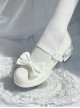 Old Island Pledge Series Versatile British Style Bowknot Shoe Clip Round Toe High Chunky Heel Classic Lolita Shoes