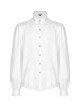 Gothic Style Retro Stand Collar Lace Embellished Mysterious Dragon Scale Pattern Texture White Long Sleeves Shirt