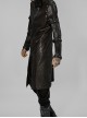 Punk Style Cool Stand Collar Devil Zipper Detachable Hollow Sleeves Metal Rivets Embellished Black Male Coat