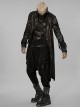 Punk Style Cool Stand Collar Devil Zipper Detachable Hollow Sleeves Metal Rivets Embellished Black Male Coat