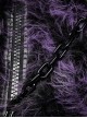 Punk Style Stand Collar Cool Plastic Chain Decoration Plush Fabric Unique Black Purple Long Sleeves Jacket