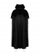 Gothic Style Adjustable Wire Collar Luxury Velvet Jacquard Imitation Ruby ​​Necklace Mysterious Bat Hem Black Cloak