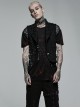 Punk Style Elegant Lapel Decadent Tassel Material Personality Asymmetric Hem Metal Rivet Black Slim Vest