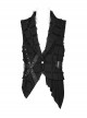 Punk Style Elegant Lapel Decadent Tassel Material Personality Asymmetric Hem Metal Rivet Black Slim Vest