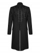 Punk Style Stand Collar Unique Skull Embroidery Metal Rivet Decoration Elegant Black Male Slim Long Coat