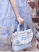 Light Blue Daily Elegant Ballet Style Dance Shoes Embroidery Ribbon Bowknot Ruffles Sweet Lolita Cloth Bag