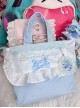 Light Blue Daily Elegant Ballet Style Dance Shoes Embroidery Ribbon Bowknot Ruffles Sweet Lolita Cloth Bag