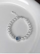 Elegant Ocean Blue Rhinestone Alloy Aquamarine Imitation Pearls Chain Classic Lolita Bracelet