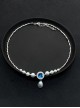 Beautiful Elegant Classic Lolita Broken Silver Aquamarine Pearl Pendant Clavicle Chain Necklace