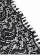 Gothic Style Exquisite Tassel Stitching Lace Print Black Slightly Transparent Shawl