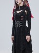 Punk Style Handsome Elastic Skull Print Rear Eyelet Detachable Hem Sleeves Black Simple Long Sleeve Shawl