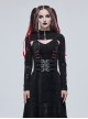 Punk Style Handsome Elastic Skull Print Rear Eyelet Detachable Hem Sleeves Black Simple Long Sleeve Shawl