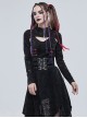 Punk Style Handsome Elastic Skull Print Rear Eyelet Detachable Hem Sleeves Black Simple Long Sleeve Shawl