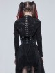 Punk Style Handsome Elastic Skull Print Rear Eyelet Detachable Hem Sleeves Black Simple Long Sleeve Shawl