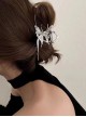 Liquid Metal Punk Style Silver Electroplated Alloy Sweet Cool Butterfly Bun Hair Shark Hair Clip