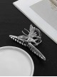 Liquid Metal Punk Style Silver Electroplated Alloy Sweet Cool Butterfly Bun Hair Shark Hair Clip