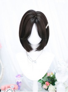 Midnight Series Daily Exquisite Internal Buckle Mid Split Bangs Short BOB Hair Stylish Lolita Full Head Wig