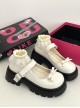 Stylish Casual Cute Sweet Lolita Bowknot College Style Uniform Versatile Thick Sole Height Enhancement Mary Jane Shoes