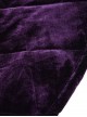 Gothic Style Warm Interwoven Cotton Plaid Front Center Metal Crescent Pendant Zipper Purple Velvet Shawl