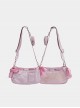 Ballerina Series Satin Bowknot Casual Underarm Anime Itabag Transparent Layer Kawaii Fashion Crossbody Bag