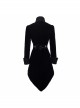 Gothic Style Elegant Velvet Collar Embroidery With Exquisite Carved Buttons Black Swallowtail Jacket