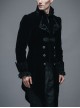 Gothic Style Elegant Velvet Collar Embroidery With Exquisite Carved Buttons Black Men's Swallowtail Jacket