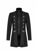 Punk Style Stand Collar Waist Disassembled Button Loop Wool Material Elegant Black Long Sleeves Male Coat